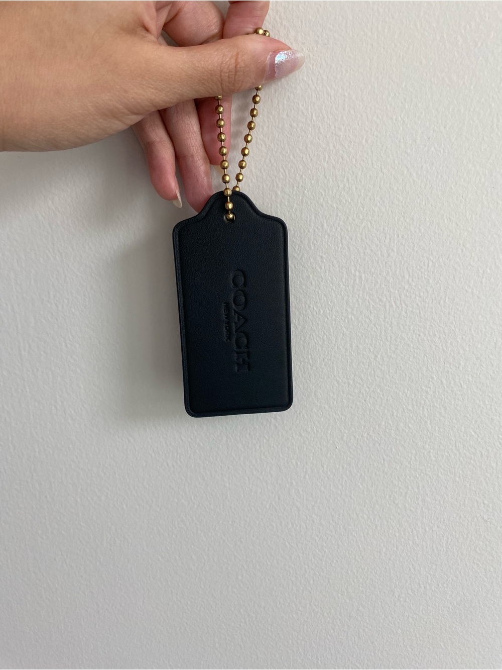 Coach Black Leather Cherry Hang Tag with Gold Hardware - Picture 2 of 2